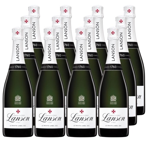 Lanson Le White Label Sec Champagne 75cl Case of 12 Champagne